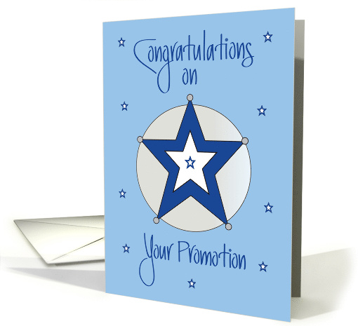 Police Officer Promotion Congratulations, Blue & Silver Stars card