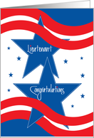 U.S. Military Lieutenant Promotion, Patriotic Stars & Stripes card