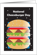 National Cheese Burger Day with Double Stacked Cheeseburger card