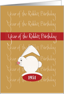 Chinese Birthday Year of the Rabbit, with Rabbit & Hand Lettering card