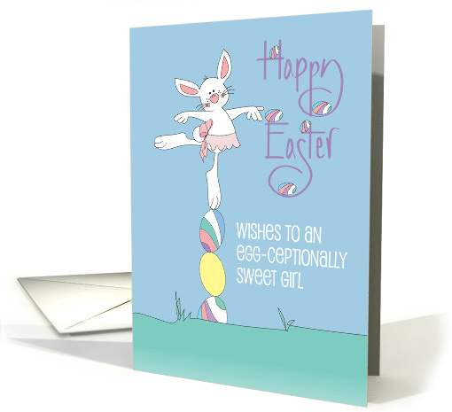 Hand Lettered Easter Ballet Girl Bunny in Egg Hunt on... (1454076)