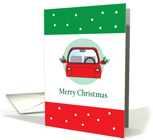 Christmas for Automotive Sales or Repair, Red Car with Holly card
