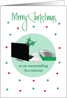Christmas for Accountant, Computer and Paper Laden In Box card