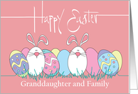 Easter for Granddaughter & Family, Easter Eggs & White Bunnies card