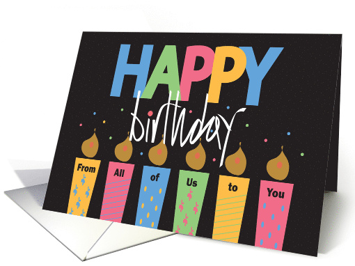 Hand Lettered Birthday From All of Us with Bright... (1460416)