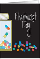 Pharmacist Day 2024 with Colorful Prescription Bottle and Capsules card