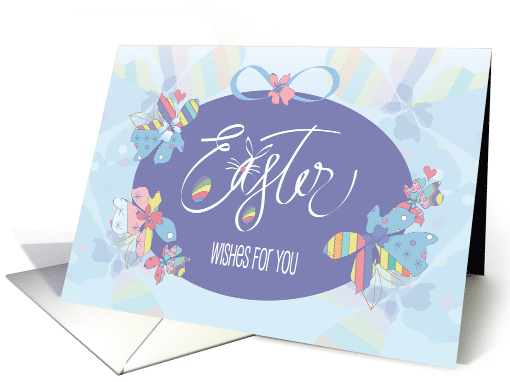 Hand Lettered Easter in Lavender Floral Egg Bunny Ears... (1461722)