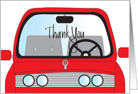 Thank you to Driver’s Ed Teacher, Red Car with Hand Lettering card