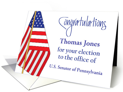Election Congratulations with U.S. Flag and Custom Name... (1464062)