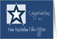 Congratulations to New Australian Police Officer, Navy with Star card