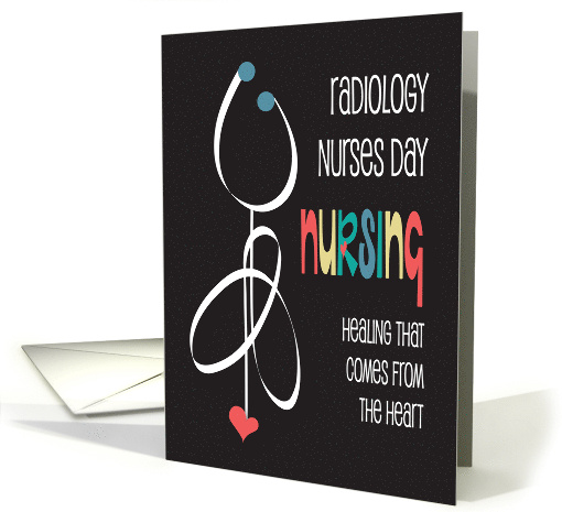 Radiology Nurses Day 2024 with White Stethoscope and Pink Heart card