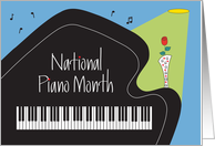 National Piano Month, With Baby Grand Piano and Keyboard card