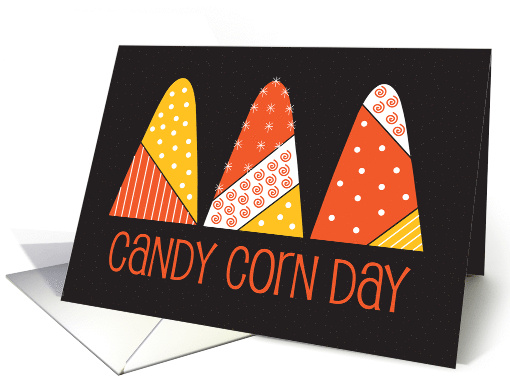 Candy Corn Day, Three Decorated Sweet Treats Candy Corns card