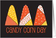 Candy Corn Day, Three Decorated Sweet Treats Candy Corns card