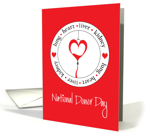 National Donor Day, Lung, Heart, Liver & Kidney with Heart card