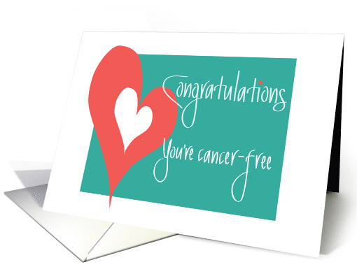 Congratulations for Being Cancer-Free, with Double Hearts card