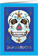 Dia de los Muertos, Day of the Dead with Floral Decorated Skull card