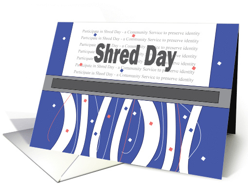 Shred Day Holiday, Shredding Machine with Paper Shreds card (1471684)