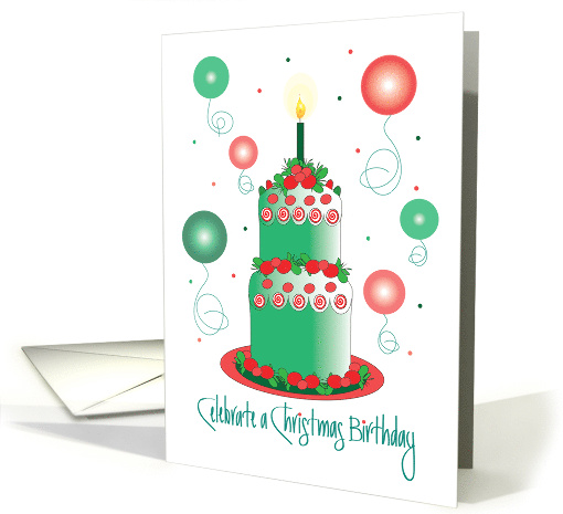 Christmas Birthday Party Invite with Stacked Holiday Cake... (1471708)