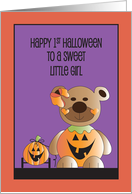 1st Halloween for Little Girl, Pumpkin Bear with Jack O’ Lantern Toy card