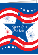 Military Promotion General of the Air Force, with Stars & Stripes card