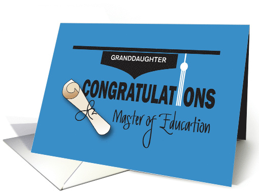 Graduation Master of Education, Diploma & Tassel with Custom Name card