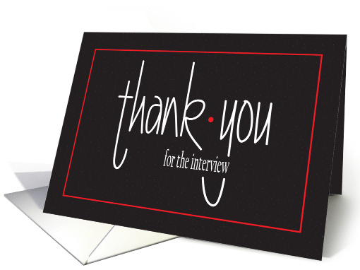 Hand Lettered Thank You for Interview, with red accents card (1475004)