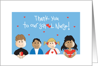 Thank You to School Nurse 4 Children Healthcare Items and Hearts card