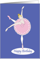 Birthday for Ballerina, Ballerina in Pink on Pointe in Pink Toe Shoes card