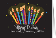 Hand Lettered Birthday from Lawyer to Customer, with Candles card