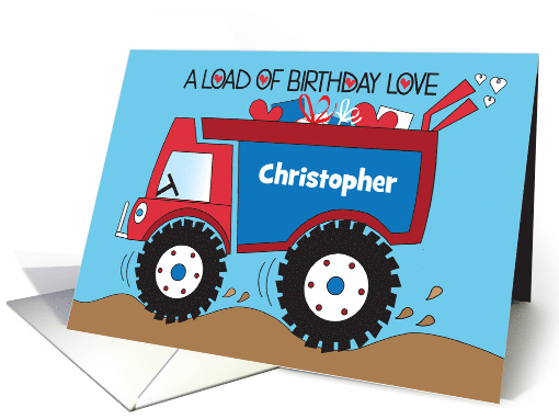 Hand Lettered Birthday for Boy Dump Truck Load of Love... (1480062)