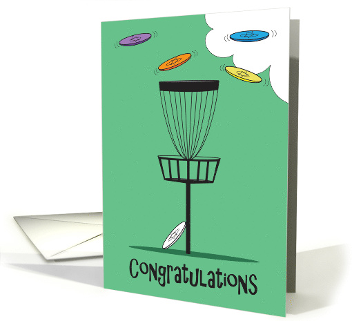 Congratulations for making the Disc Golf Team, Discs & Basket card