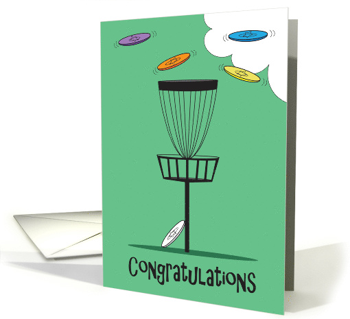 Congratulations for a great Disc Golf Game, Colorful Flying Discs card