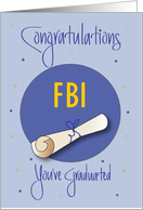 FBI Academy Graduation, Custom Card with Rolled Diploma card
