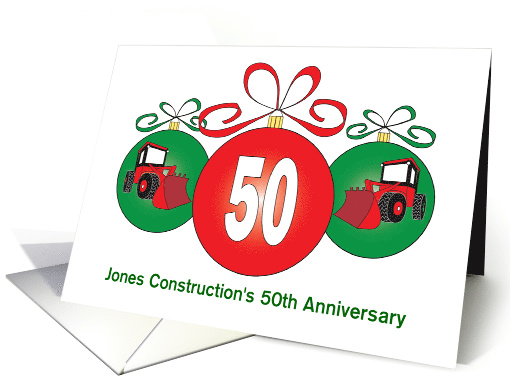 Christmas Construction Company, 50th Anniversary Custom Copy card