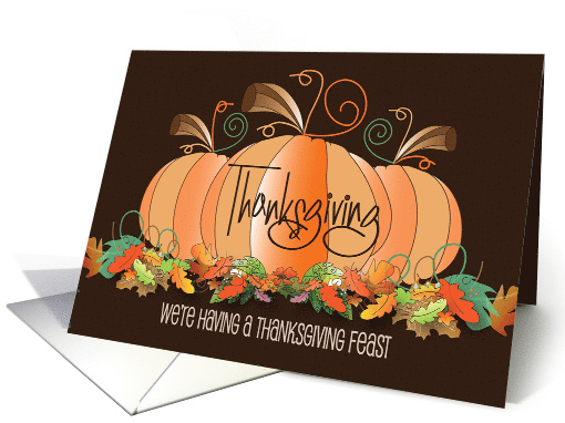 Hand Lettered Invitation to Thanksgiving Feast with Plump... (1485644)