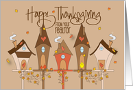 Hand Lettered Thanksgiving from Realtor with Birdhouse Neighborhood card