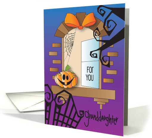 Halloween for Granddaughter Away at College with Spooky Window card