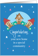 Retirement Community New Home Congratulations, Trio of Cottages card