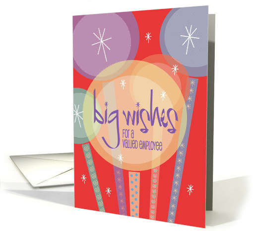 Employee Birthday Big Wishes with Flaring Decorated Candles card