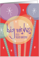 Employee Birthday Big Wishes with Flaring Decorated Candles card