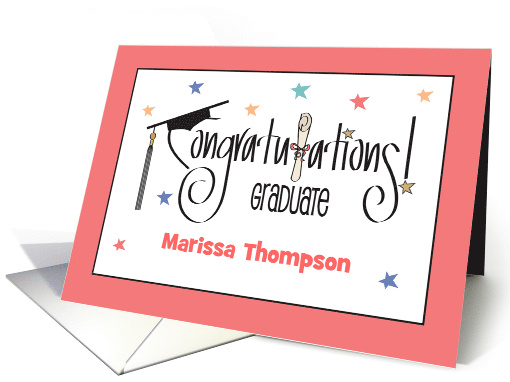Hand Lettered Graduation Congratulations with Custom Name... (1499672)