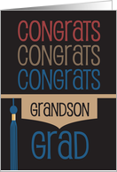 Graduation for Grandson with Congrats Grad Graduation Hat card