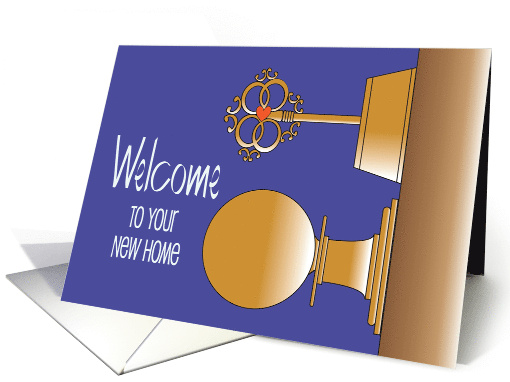 Realtor Congratulations and Welcome to New Home Door Knob and Key card