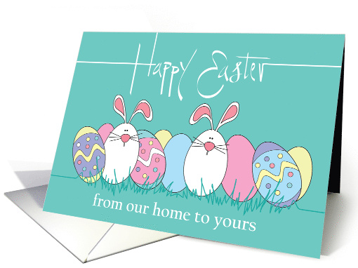 Easter Blessings from Our Home to Yours, Easter Eggs & Bunnies card