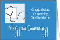 Congratulations Chief Resident of Allergy & Immunology card