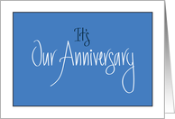 Business Anniversary, Blue with Artistic Hand Lettering card