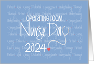 Hand Lettered Operating Room Nurse Day 2024 Stethoscope and Heart card