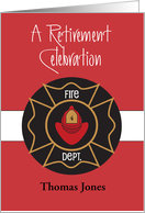 Firefighter Retirement Party Invitations with Custom Name and Station card