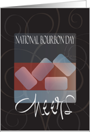 Hand Lettered National Bourbon Day, Cheers Bourbon Glass card